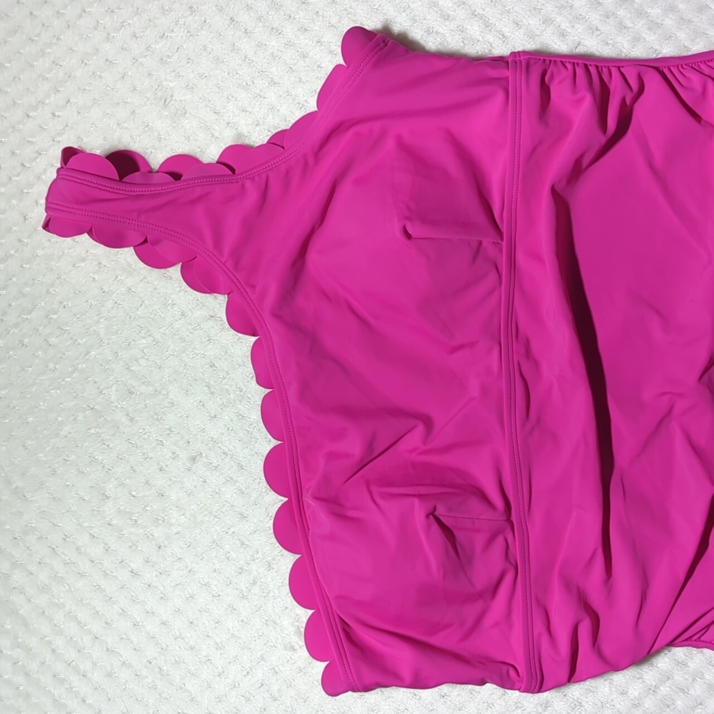 Cupshe Rose Red Twilight One Shoulder Tankini Top - Picture 2 of 5